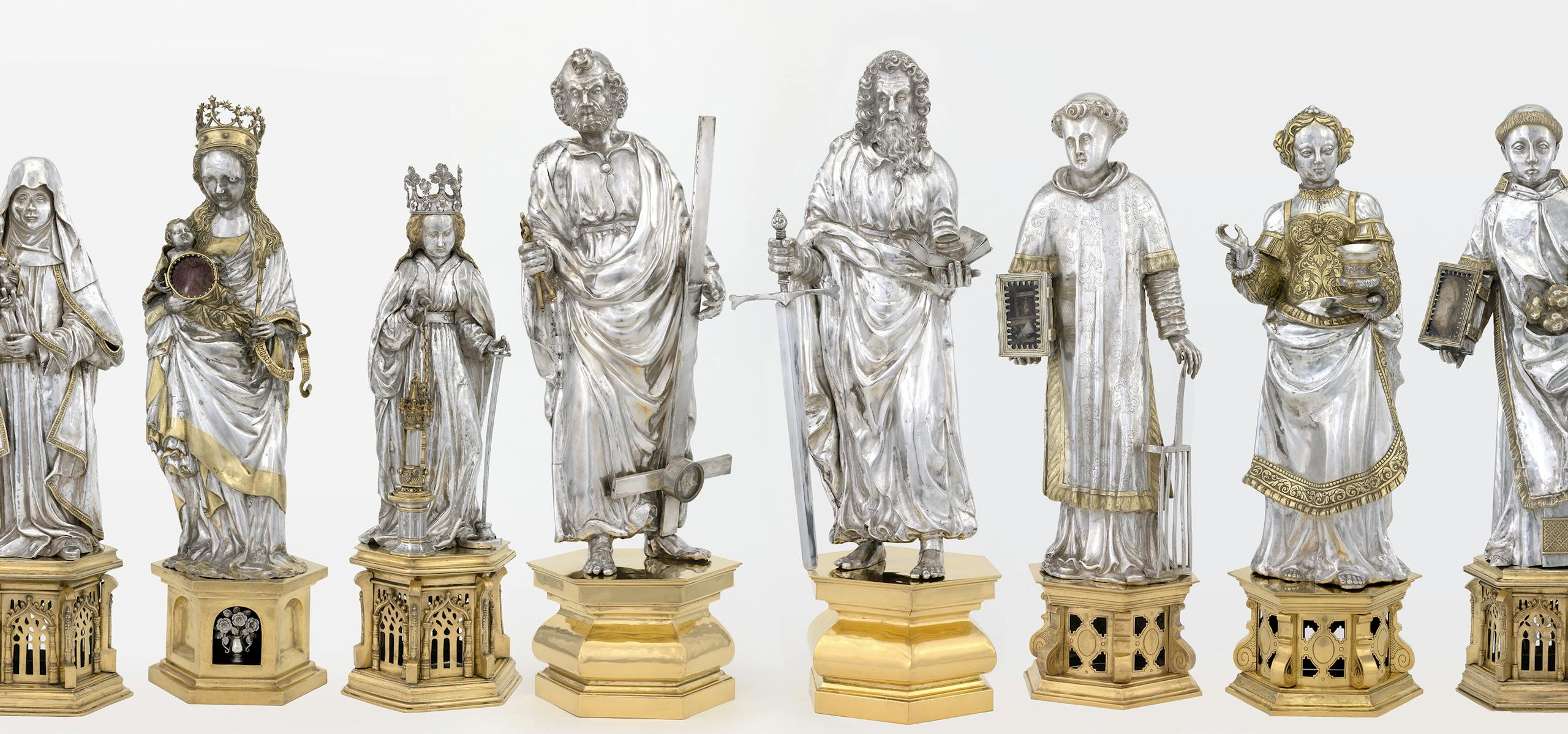 Acht zilveren reliekbeelden, Brussel/Leuven, ca. 1490-1618