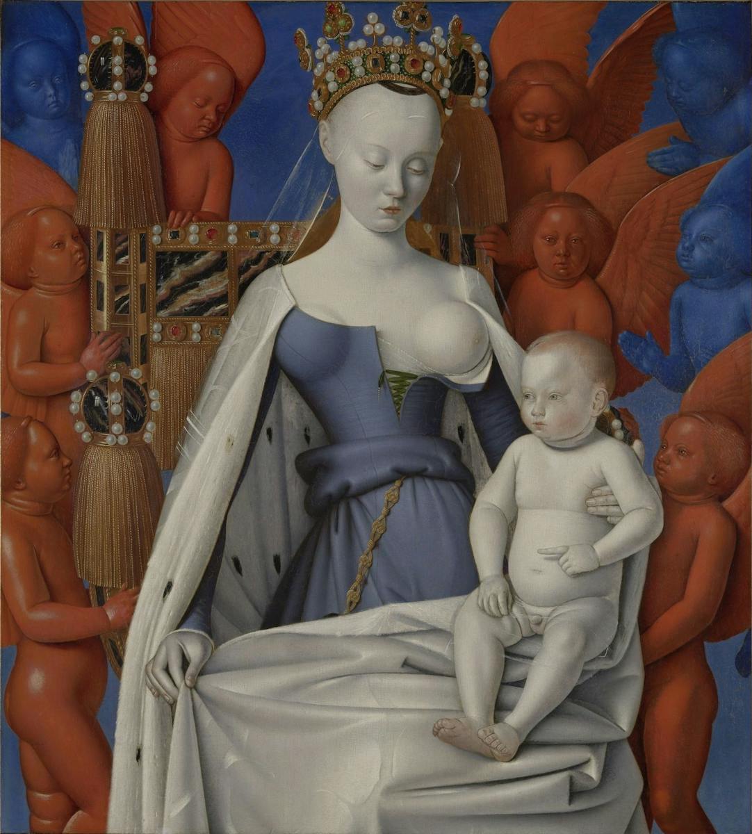 Jean Fouquet, Madonna surrounded by Seraphim and Cherubim